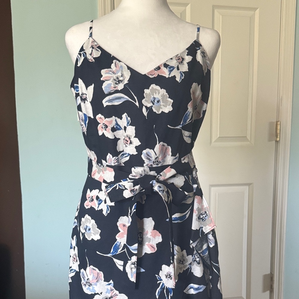 Banana Republic Navy Floral Midi Dress